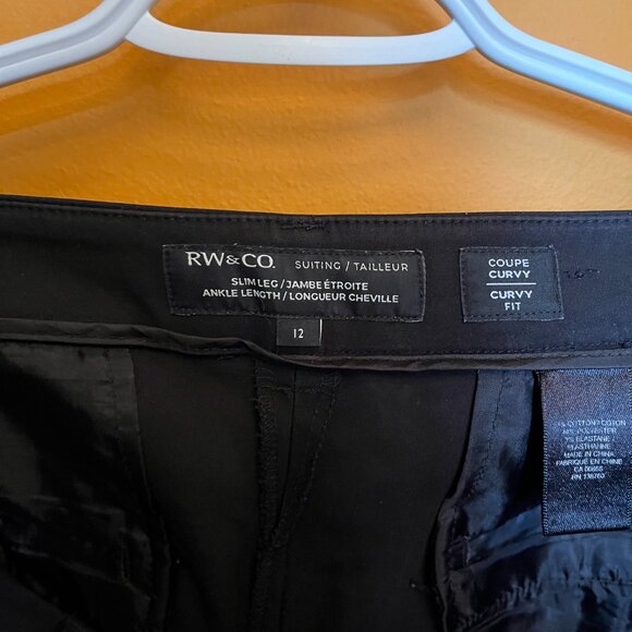 RW&CO. Black Curvy Slim Leg Pants (Size 12) - Picture 2 of 4